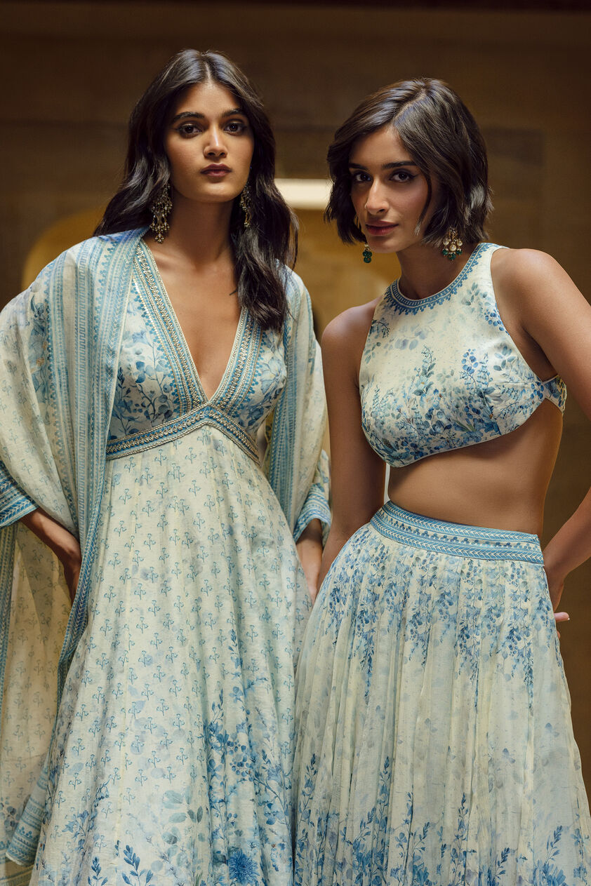 Aluma Mul Anarkali Set - Powder Blue, Powder Blue, image 4